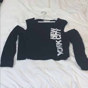 Black Cropped NYC Sweater